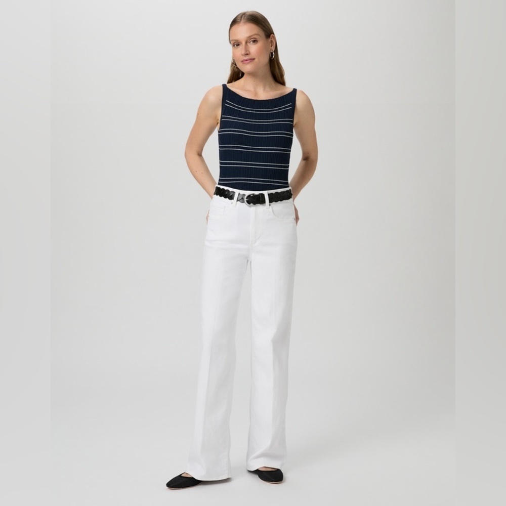 PAIGE Pearl White Sasha Wide Leg Jeans Size 32 - Picture 5 of 15